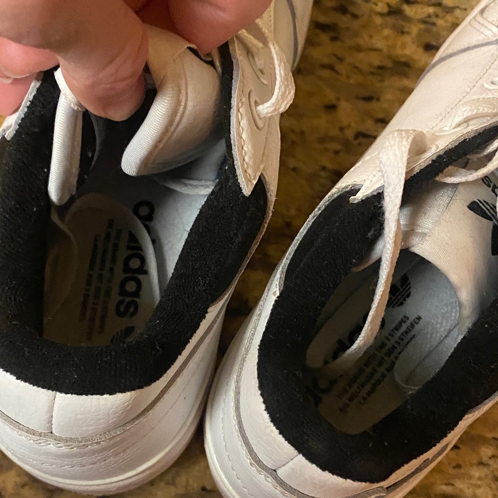 Adidas White Forum Bold Sneakers with Purple Logo - Picture 4 of 6